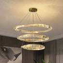GobekUsa Crystal LED Chandelier: Elegant Irregular Ring Pendant Light for Modern Home Decor