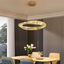 GobekUsa Crystal LED Chandelier: Elegant Irregular Ring Pendant Light for Modern Home Decor