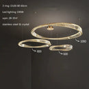 GobekUsa Crystal LED Chandelier: Elegant Irregular Ring Pendant Light for Modern Home Decor