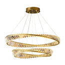 GobekUsa Crystal LED Chandelier: Elegant Irregular Ring Pendant Light for Modern Home Decor