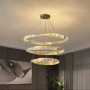 GobekUsa Crystal LED Chandelier: Elegant Irregular Ring Pendant Light for Modern Home Decor