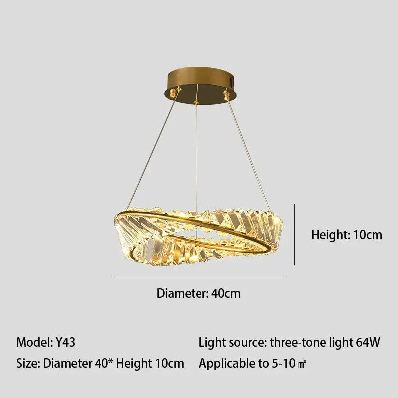 GobekUsa Crystal LED Chandelier: Elegant Irregular Ring Pendant Light for Modern Home Decor, photo 16 of 16