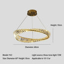 GobekUsa Crystal LED Chandelier: Elegant Irregular Ring Pendant Light for Modern Home Decor