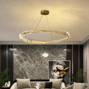 GobekUsa Crystal LED Chandelier: Elegant Irregular Ring Pendant Light for Modern Home Decor