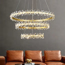 GobekUsa Crystal LED Chandelier: Luxury Lighting for Living, Dining, Kitchen - Elegant Iron & Aluminum Design