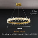 GobekUsa Crystal LED Chandelier: Luxury Lighting for Living, Dining, Kitchen - Elegant Iron & Aluminum Design