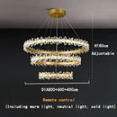 GobekUsa Crystal LED Chandelier: Luxury Lighting for Living, Dining, Kitchen - Elegant Iron & Aluminum Design