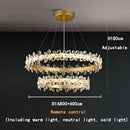 GobekUsa Crystal LED Chandelier: Luxury Lighting for Living, Dining, Kitchen - Elegant Iron & Aluminum Design