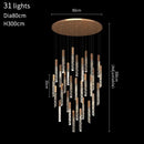GobekUsa Crystal LED Chandelier: Modern Luxury Staircase & Living Room Hanging Lamp