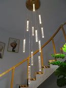 GobekUsa Crystal LED Chandelier | Modern Pendant Light for Staircase & Living Room