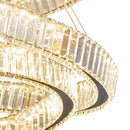 GobekUsa Crystal LED Chandelier Rings Pendant Lamp Luxury Villa Stair Decoration