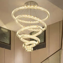 GobekUsa Crystal LED Chandelier Rings Pendant Lamp Luxury Villa Stair Decoration