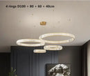 GobekUsa Crystal LED Chandelier Rings Pendant Lamp Luxury Villa Stair Decoration
