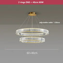 GobekUsa Crystal LED Chandelier Rings Pendant Lamp Luxury Villa Stair Decoration