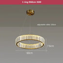 GobekUsa Crystal LED Chandelier Rings Pendant Lamp Luxury Villa Stair Decoration