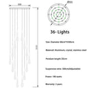 GobekUsa Crystal LED Chandelier: Modern Art Pendant Light for Restaurant, Bar, Staircase & Loft