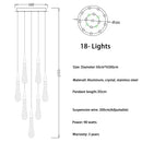 GobekUsa Crystal LED Chandelier: Modern Art Pendant Light for Restaurant, Bar, Staircase & Loft