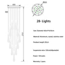 GobekUsa Crystal LED Chandelier: Modern Art Pendant Light for Restaurant, Bar, Staircase & Loft