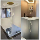 GobekUsa Crystal LED Chandelier: Modern Art Pendant Light for Restaurant, Bar, Staircase & Loft