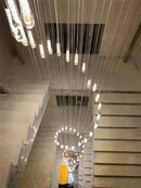 GobekUsa Crystal LED Chandelier: Modern Art Pendant Light for Restaurant, Bar, Staircase & Loft