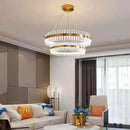 GobekUsa Crystal LED Circle Pendant Chandelier for Living Room Kitchen Decor