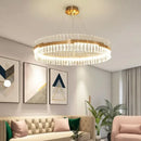 GobekUsa Crystal LED Circle Pendant Chandelier for Living Room Kitchen Decor