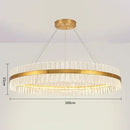 GobekUsa Crystal LED Circle Pendant Chandelier for Living Room Kitchen Decor