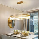 GobekUsa Crystal LED Circle Pendant Chandelier for Living Room Kitchen Decor