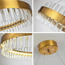 GobekUsa Crystal LED Circle Pendant Chandelier for Living Room Kitchen Decor