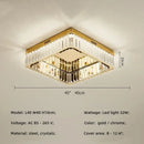 GobekUsa Crystal LED Dimmable Ceiling Lights: Modern Square Steel Fixture for Living Room