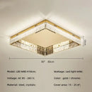 GobekUsa Crystal LED Dimmable Ceiling Lights: Modern Square Steel Fixture for Living Room