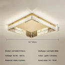 GobekUsa Crystal LED Dimmable Ceiling Lights: Modern Square Steel Fixture for Living Room