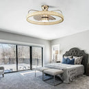 GobekUsa Crystal LED Fan Light: 50W Remote Reversible Blade, Quiet, Timed, Invisible Design