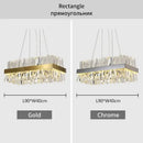 GobekUsa Crystal LED Chrome Pendant Chandelier for Kitchen Dining Living Room