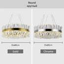 GobekUsa Crystal LED Chrome Pendant Chandelier for Kitchen Dining Living Room
