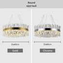 GobekUsa Crystal LED Chrome Pendant Chandelier for Kitchen Dining Living Room