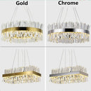 GobekUsa Crystal LED Chrome Pendant Chandelier for Kitchen Dining Living Room
