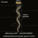 GobekUsa Crystal LED Pendant Chandelier for Modern Luxury Living Room