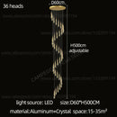 GobekUsa Crystal LED Pendant Chandelier for Modern Luxury Living Room