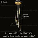 GobekUsa Crystal LED Pendant Chandelier for Modern Luxury Living Room