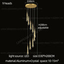 GobekUsa Crystal LED Pendant Chandelier for Modern Luxury Living Room