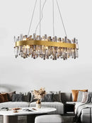 GobekUsa Crystal LED Pendant Light Chandelier for Living Dining Bedroom Luxe Decor