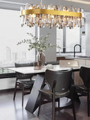 GobekUsa Crystal LED Pendant Light Chandelier for Living Dining Bedroom Luxe Decor