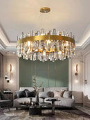 GobekUsa Crystal LED Pendant Light Chandelier for Living Dining Bedroom Luxe Decor