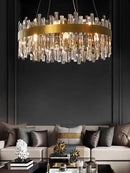 GobekUsa Crystal LED Pendant Light Chandelier for Living Dining Bedroom Luxe Decor