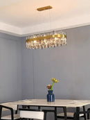 GobekUsa Crystal LED Pendant Light Chandelier for Living Dining Bedroom Luxe Decor