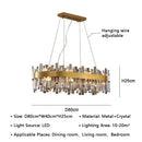 GobekUsa Crystal LED Pendant Light Chandelier for Living Dining Bedroom Luxe Decor
