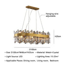GobekUsa Crystal LED Pendant Light Chandelier for Living Dining Bedroom Luxe Decor
