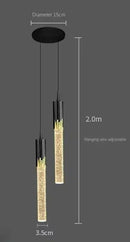 GobekUsa Crystal LED Pendant Light: Modern Hanging Bar Lamp for Bedroom, Living Room, & Home Decor