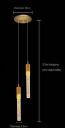 GobekUsa Crystal LED Pendant Light: Modern Hanging Bar Lamp for Bedroom, Living Room, & Home Decor